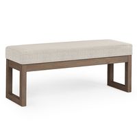 Simpli Home - Milltown Large Ottoman Bench - Platinum - Large Front