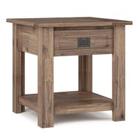 Simpli Home - Monroe End Table - Rustic Natural Aged Brown - Large Front