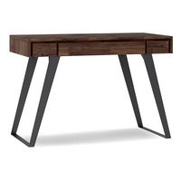 Simpli Home - Lowry Small Desk - Distressed Charcoal Brown - Large Front