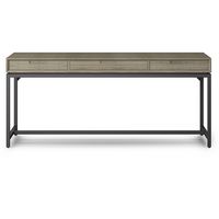 Simpli Home - Banting Mid Century Wide Desk - Distressed Grey - Large Front