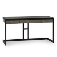 Simpli Home - Erina SOLID ACACIA WOOD Modern Industrial 60 inch Wide Writing Office Desk - Farmho... - Large Front
