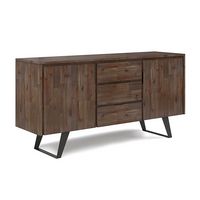 Simpli Home - Lowry Sideboard Buffet - Rustic Natural Aged Brown - Large Front