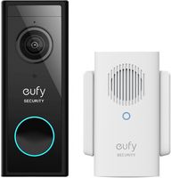 eufy Security - Smart Wi-Fi Video Doorbell 2K Battery Operated/Wired with Chime - White/Black - Large Front