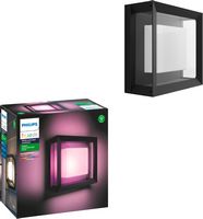 Philips - Hue Econic Outdoor Wall and Ceiling Light - White and Color Ambiance - Large Front