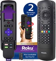 Philips - 4 Device Universal Remote Control Roku - Black - Large Front