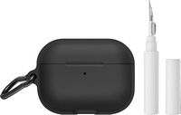 Insignia™ - Silicone Case for Apple AirPods Pro 3 with 3-in-1 Cleaning Tool - Black - Large Front