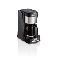 Hamilton Beach - Compact 5-Cup Coffee Maker with Programmable Timer - BLACK - Large Front