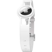 SaharaCase - Silicone Dog Standard Collar with Apple AirTag slot - 10-in to 14-in Neck - White - Large Front