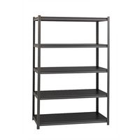 Iron Horse - 3200 Riveted Steel Shelving 5-Shelf Unit, 18D x 48W x 72H - Gunmetal Gray - Black - Large Front
