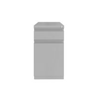 Hirsh - 20-inch Deep Mobile Pedestal File 2-Drawer Box-Backpack with Full Width Pull - Arctic Silver - Large Front