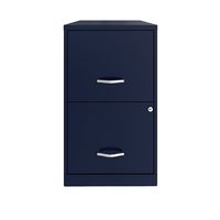 Space Solutions - 18in. 2 Drawer Metal File Cabinet - Navy - Large Front