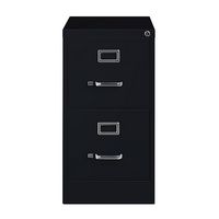 Hirsh - 22-in Deep 2 Drawer, Letter Width, Vertical File Cabinet - Black - Large Front