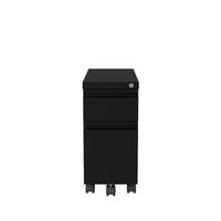 Hirsh - 20-inch Deep Mobile Zip Pedestal 2-Drawer Box-File with Full Width Pull - Black - Large Front