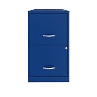 Space Solutions - 18in. 2 Drawer Metal File Cabinet - Classic Blue - Large Front