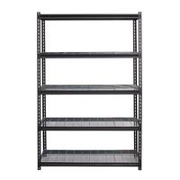 Iron Horse - 2300 Riveted Wire Deck Shelving, 5-Shelf, 18Dx48Wx72H - Black - Large Front