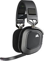CORSAIR - HS80 RGB Wireless Gaming Headset for PC, Mac, PS5, PS4 - Carbon - Large Front