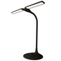 OttLite - Pivot LED Desk Lamp with Dual Shades - Black - Large Front