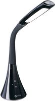 OttLite - Swerve LED Desk Lamp with USB Charging - Black - Large Front