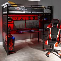 X Rocker - BattleBunk Gaming Bunk Bed with Desk - Black - Large Front