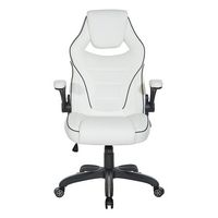 OSP Home Furnishings - Xeno Gaming Chair in Faux Leather - White - Large Front