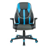 OSP Home Furnishings - Output Gaming Chair in Black Faux Leather  with Controllable RGB LED Light... - Large Front