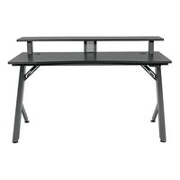 OSP Home Furnishings - Area51 Battlestation Gaming Desk with Matte Legs - Black - Large Front