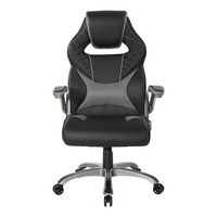 OSP Home Furnishings - Oversite Gaming Chair in Faux Leather - Gray - Large Front