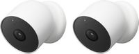 Google - Nest Cam 2 Pack Indoor/Outdoor Wire Free Security Cameras - Snow - Large Front
