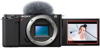 Sony - Alpha ZV-E10 Mirrorless Vlog Camera - Body Only - Black - Large Front