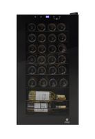 Vinotemp - 28-Bottle Wine Cooler with Touch Screen - Black - Large Front