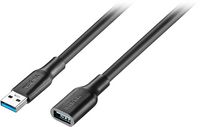 Insignia™ - 12' USB 3.0 A-Male to A-Female Extension Cable - Black - Large Front