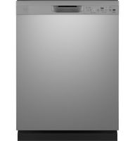 GE - Front Control Built-In Dishwasher, 52 dBA - Stainless Steel - Large Front