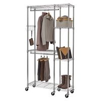 TRINITY - EcoStorage |41x14x76| Rolling Closet Organizer | - Chrome - Large Front