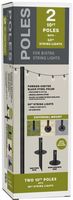 Excello Global Products - Bistro String Light Poles - 2 Pack - Extends to 10 Feet - 50 Feet of St... - Large Front