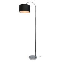 Simple Designs - Arched Brushed Nickel Floor Lamp - Brushed Nickel base/Black shade - Large Front