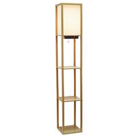 Simple Designs - Floor Lamp Etagere Organizer Storage Shelf w 2 USB Charging Ports, 1 Charging Ou... - Large Front
