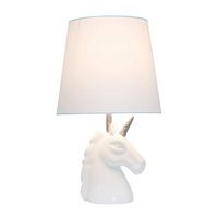 Simple Designs - Unicorn Table Lamp - Sparkling Silver and White - Large Front