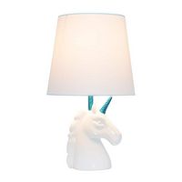 Simple Designs - Unicorn Table Lamp - Sparkling Blue and White - Large Front