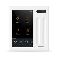 Brilliant - Wi-Fi Smart 2-Switch Home Control Panel with Voice Assistant - White - Large Front