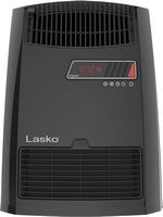 Lasko - Portable Digital Ceramic Space Heater with Warm Air Motion Technology - Black - Large Front