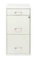 Hirsh - Metal 3-Drawer Organizer File Cabinet with Pencil Drawer - Pearl White - Large Front