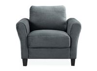 Lifestyle Solutions - Wesley Microfiber chair in - Dark Grey - Large Front