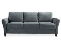 Lifestyle Solutions - Wesley Microfiber Sofa in Grey - Dark Grey - Large Front