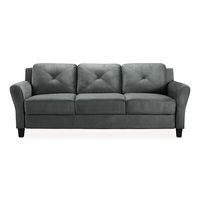 Lifestyle Solutions - Hamburg Rolled Arm Sofa - Dark Grey - Large Front