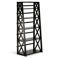 Simpli Home - Kitchener solid wood 63 in x 30 in Ladder Shelf - Hickory Brown - Large Front