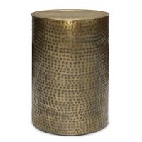 Simpli Home - Corbin Metal Side Table - Hammered Antique Gold - Large Front