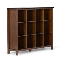 Simpli Home - Artisan solid wood 48 in x 57 in 12 Cube Storage - Russet Brown - Large Front