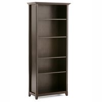 Simpli Home - Amherst 5 Shelf Bookcase - Hickory Brown - Large Front