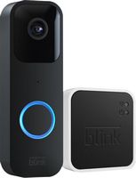 Blink - Smart Wifi Video Doorbell – Wired/Battery Operated with Sync Module 2 - Black - Large Front