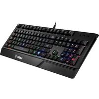 MSI - VIGOR GK20 Ergonomic Wired Gaming Membrane Keyboard - Black - Large Front